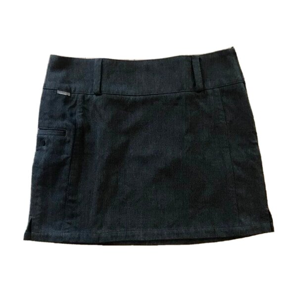 ICEBREAKER Merino Wool Blend Short Skirt Size 6 Charcoal Gray Side Zip - Picture 1 of 6